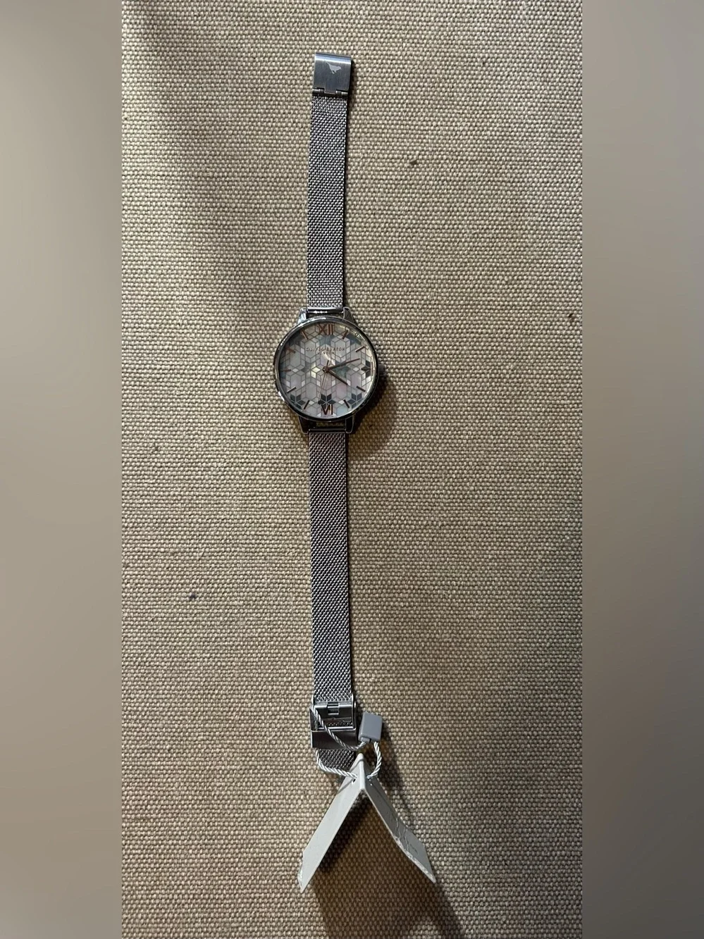 Olivia Burton Ice Queen Watch With 34mm Perl Face & Silver MeshBracelet